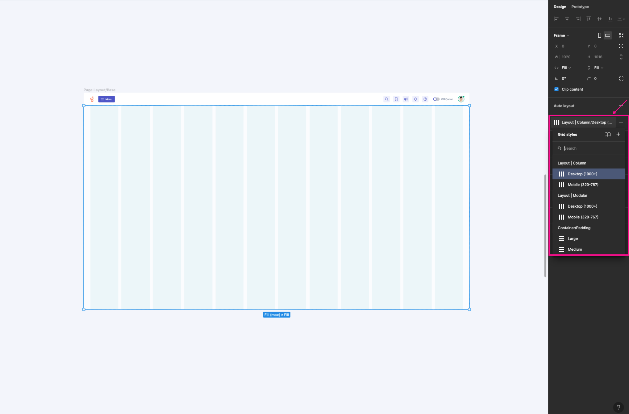 Select, apply and remove a grid style in the properties panel