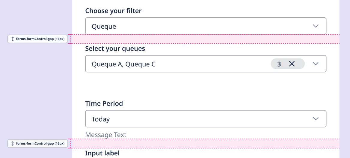 The gap between from fields.
