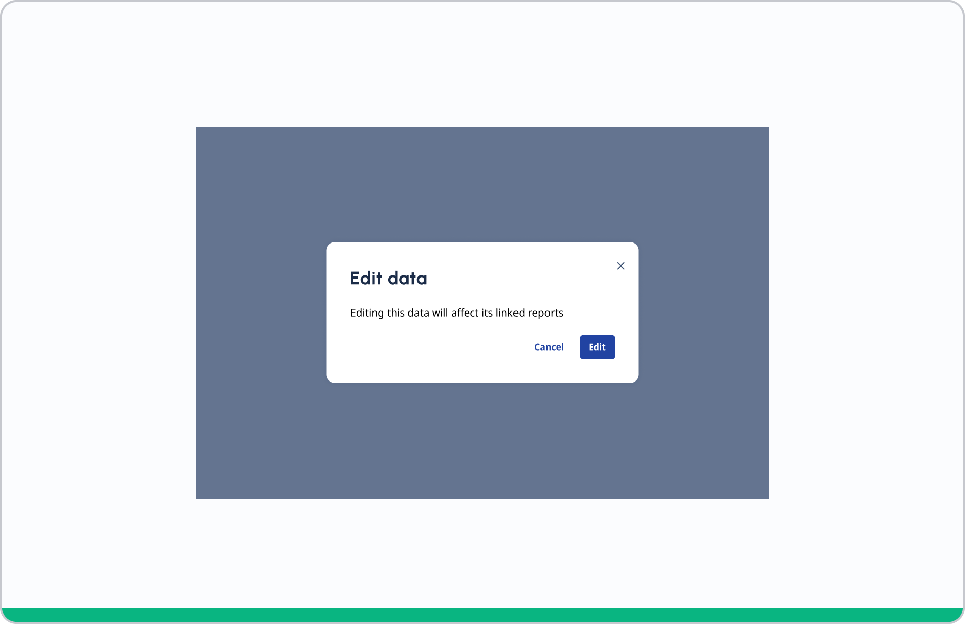 A modal to help the user with the task at hand.