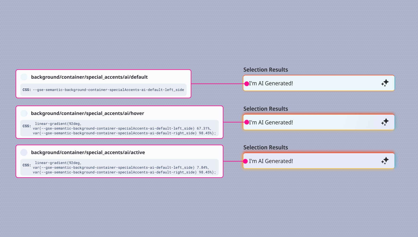 We offer 3 different backgrounds for AI-powered or AI-related elements.