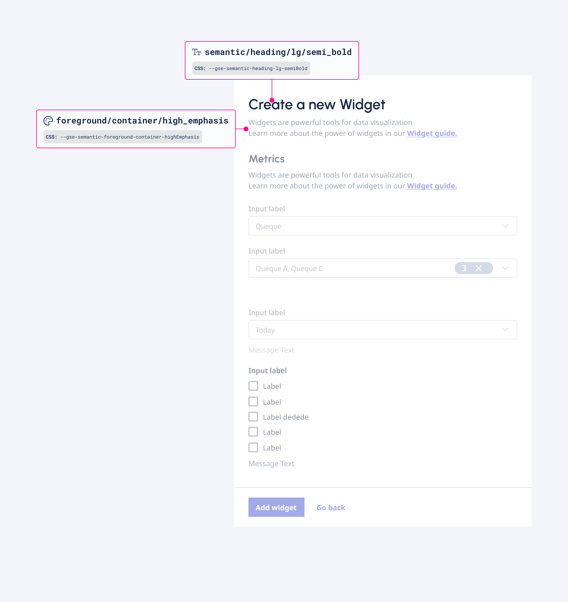 The color and text style of the header.