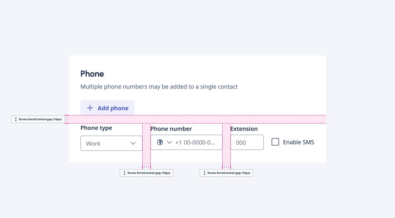 Horizontally stacking related form controls.