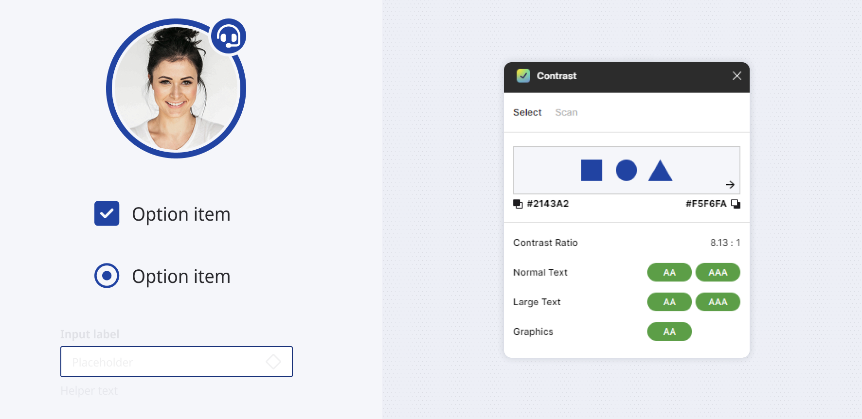 Graphical assets' contrast ratio agaisnt any background should always be 3.1:1 or higher.