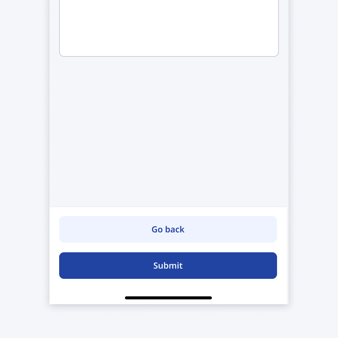 Button group replacing bottom navbar. 