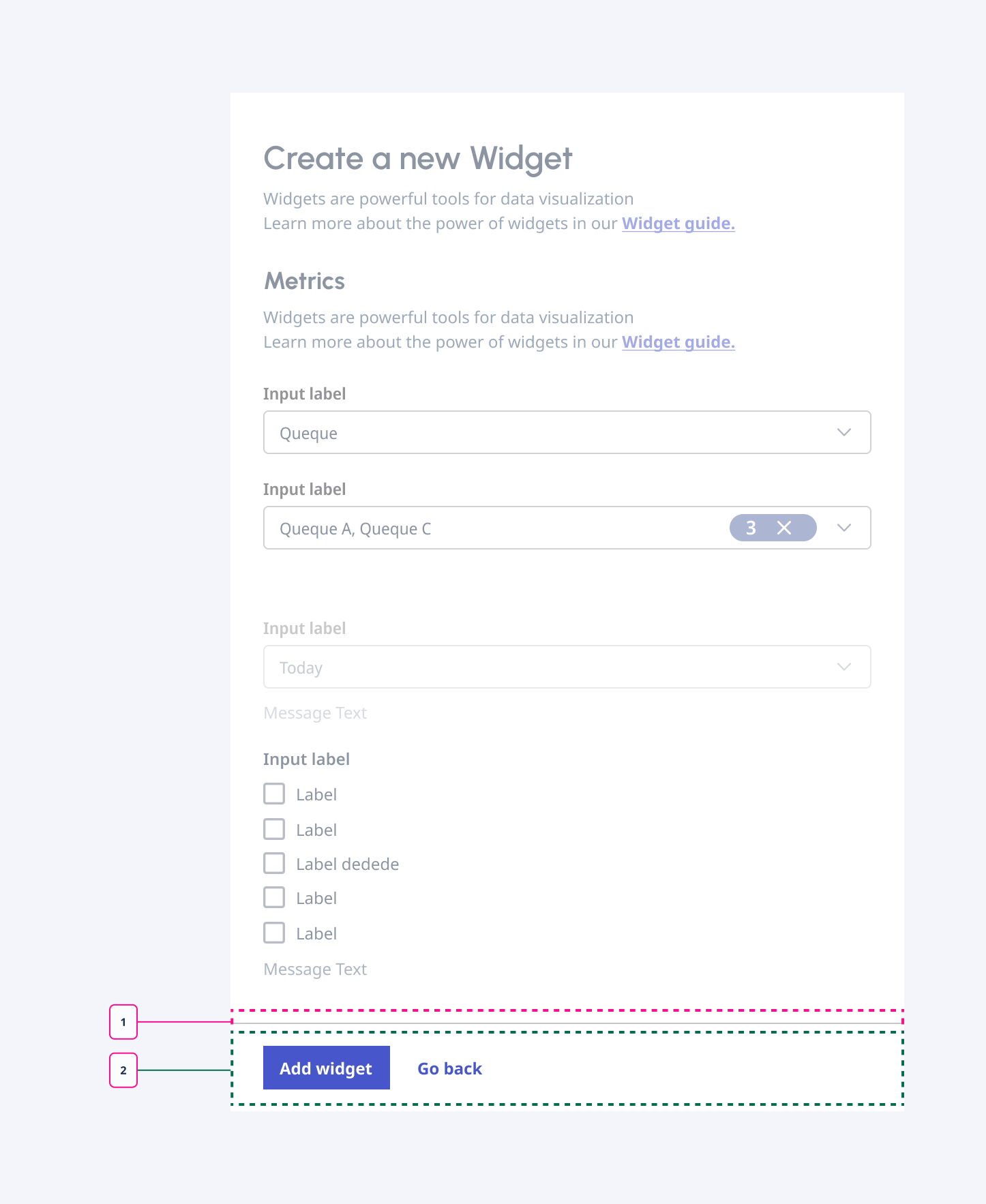 The anatomy of the form footer.