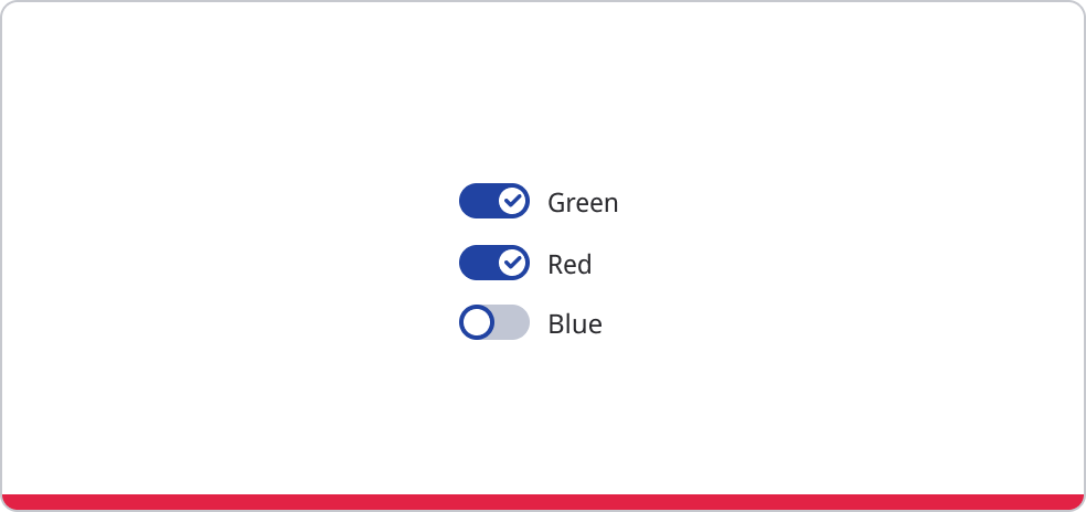 Toggles for multiple options with multiple enabled.
