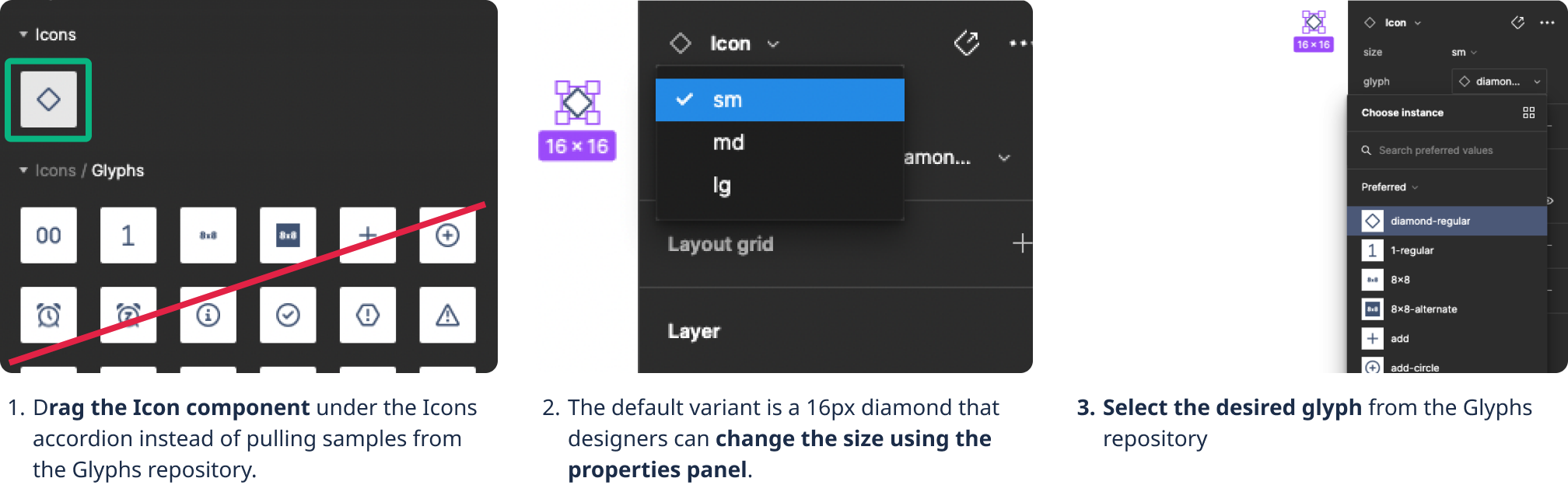 Types Icons example bar