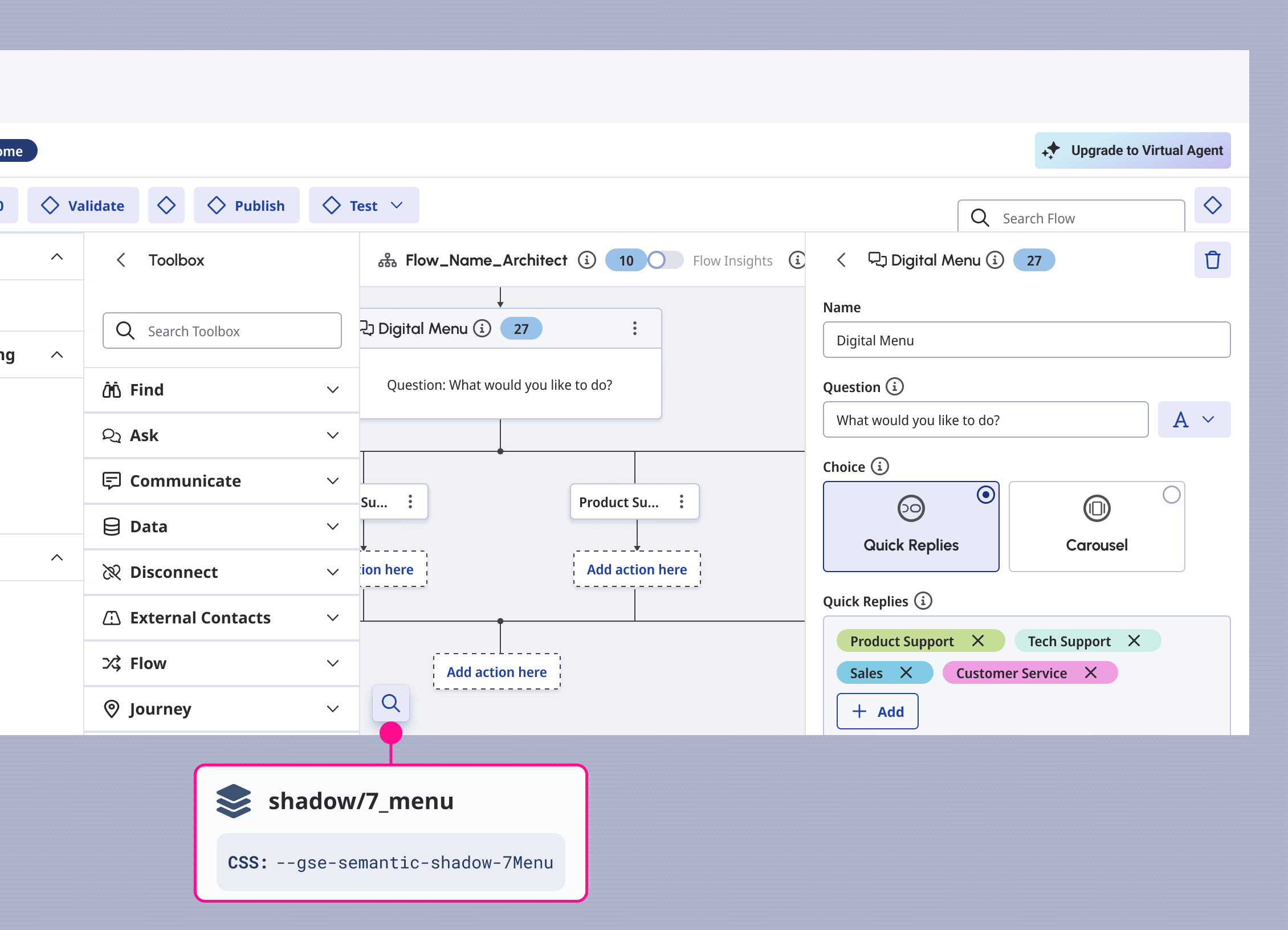 A floating Buttons using the menu shadow style.