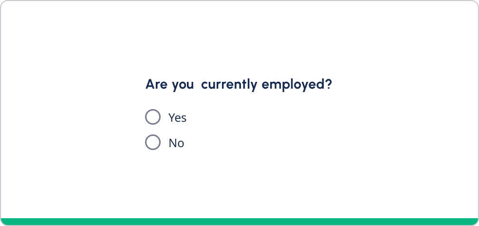 Radio button option stating 'yes' and 'no'.