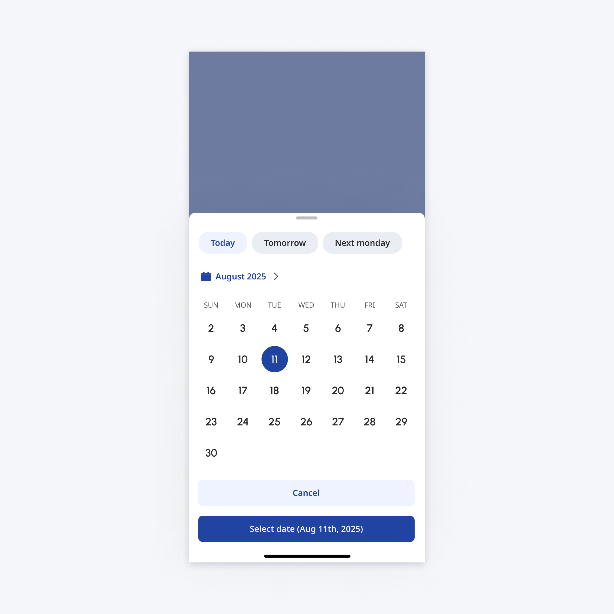 Date Picker Expanded / Outline-View