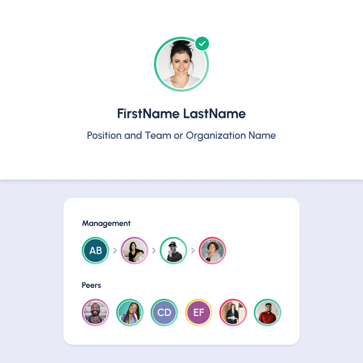Example of user’s profile public view.