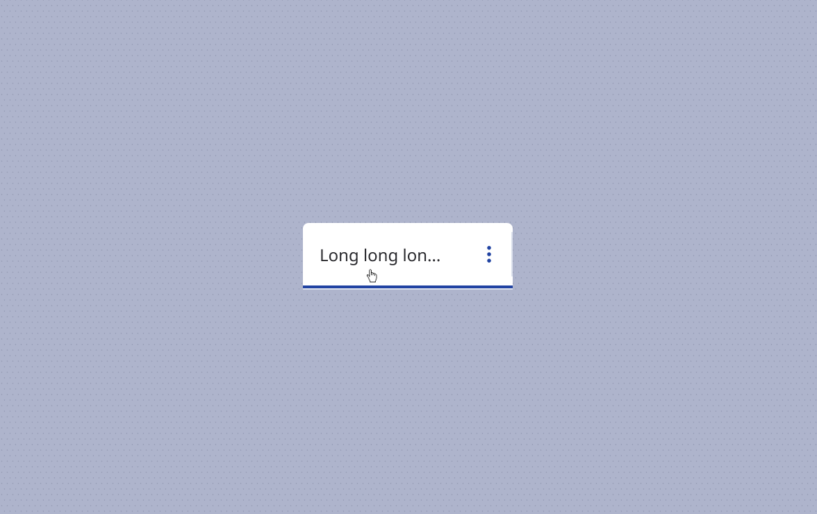 Tab with truncated text with no interactivity.