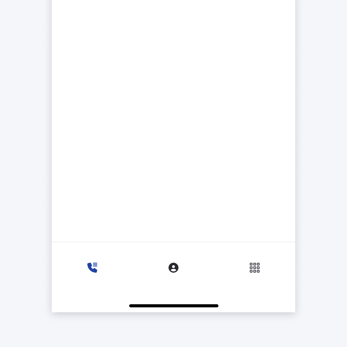 Bottom tabset with icons only.