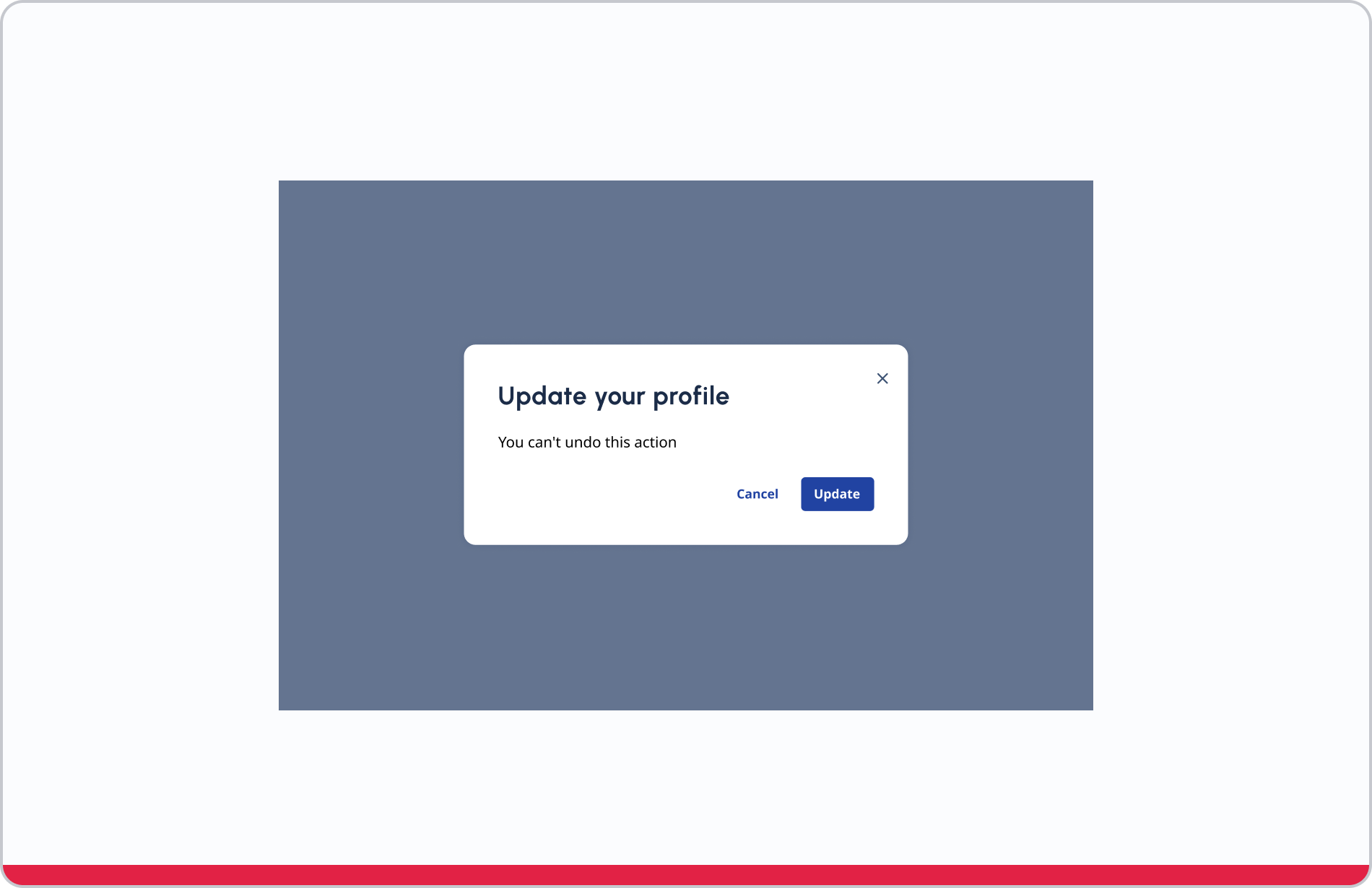 A modal distracting the user from the task at hand.