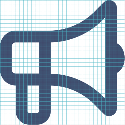 An example of an icon over a our pixel grid