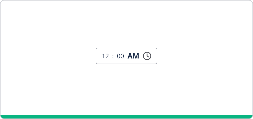 Time picker with 'AM' displayed.