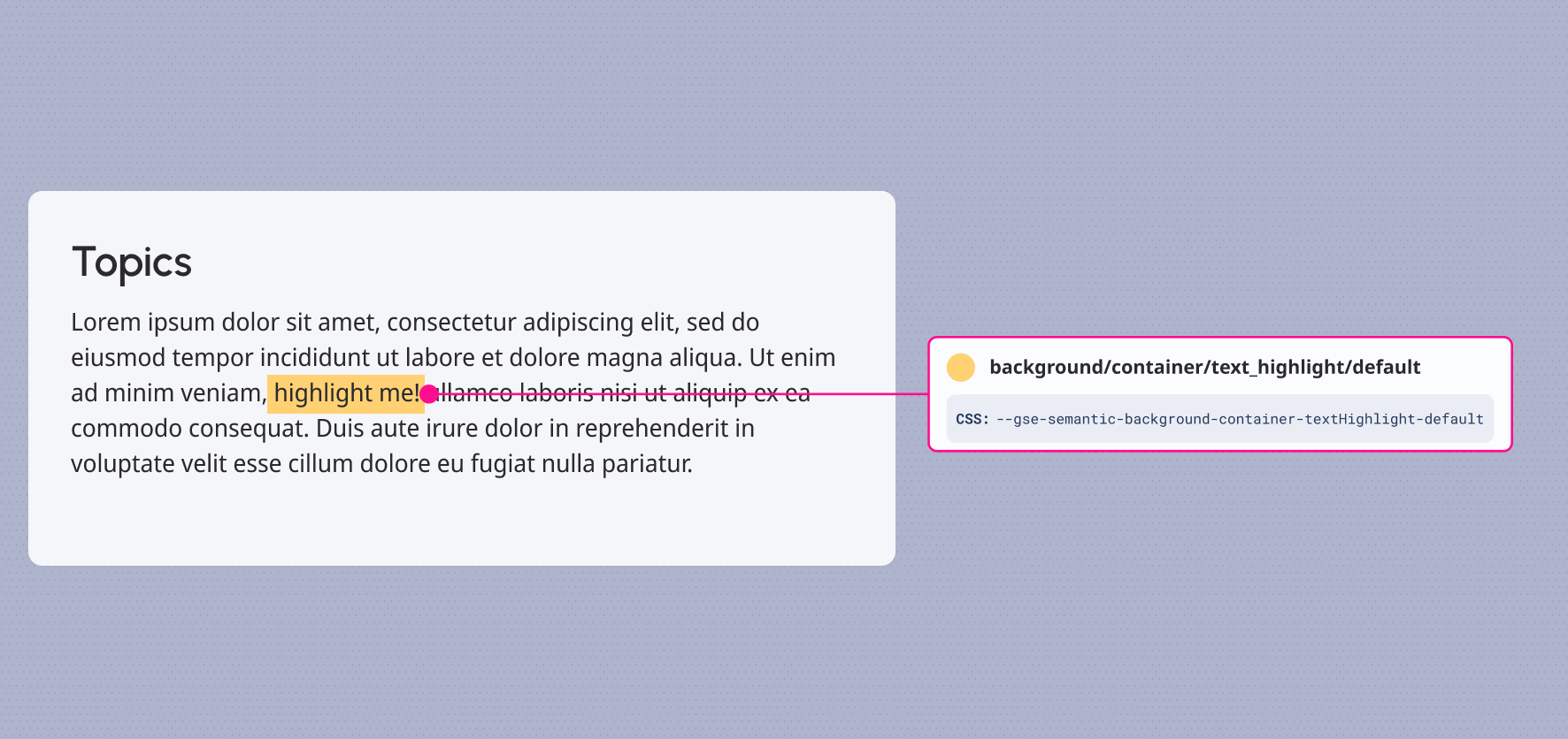 Use text highlight to denote a small part of a large body of text.