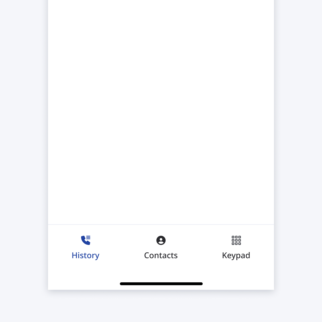 Bottom tabset with icon and text label.