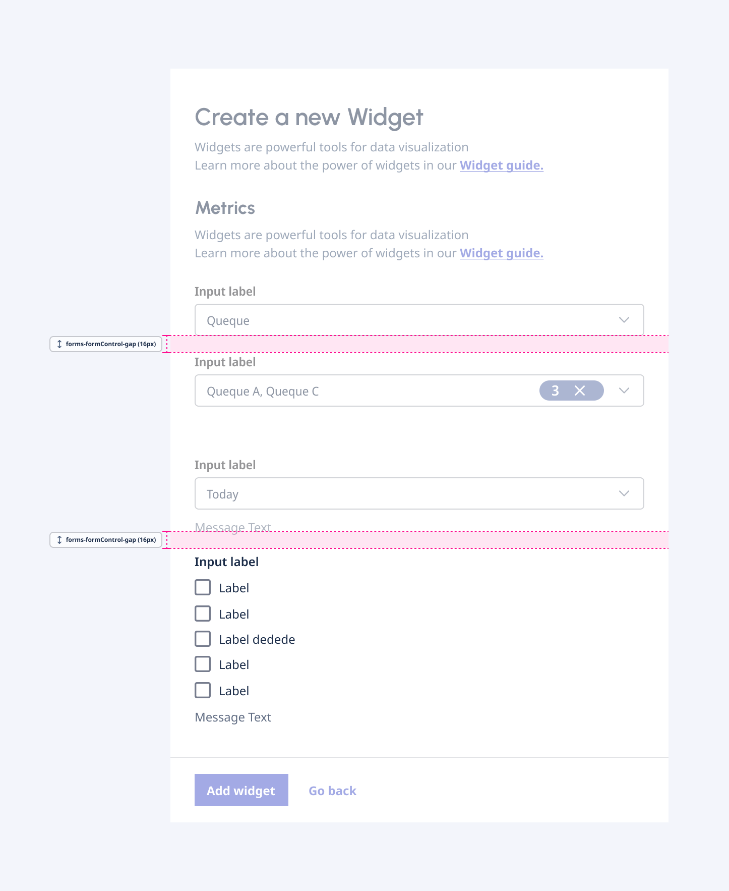 Vertically stacking form controls.
