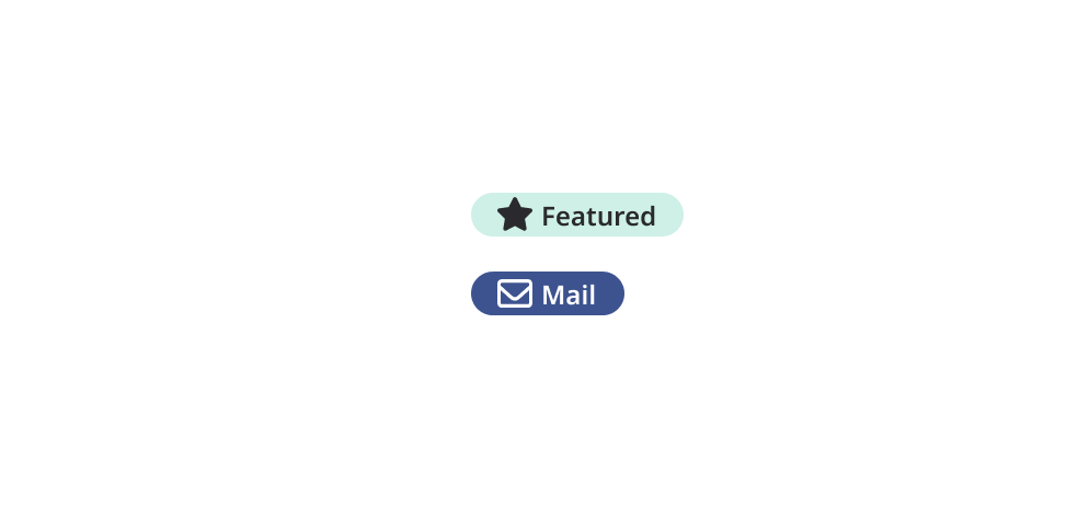 
                                                                                                                                                                                                                                                                                                                              Badges stating 'featured' and 'mail'.