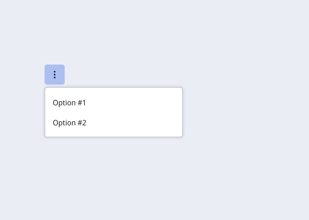 Full dropdown menu visible from a kebab menu button.