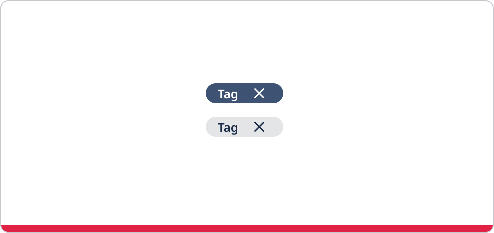 Two tags, one light and one dark.