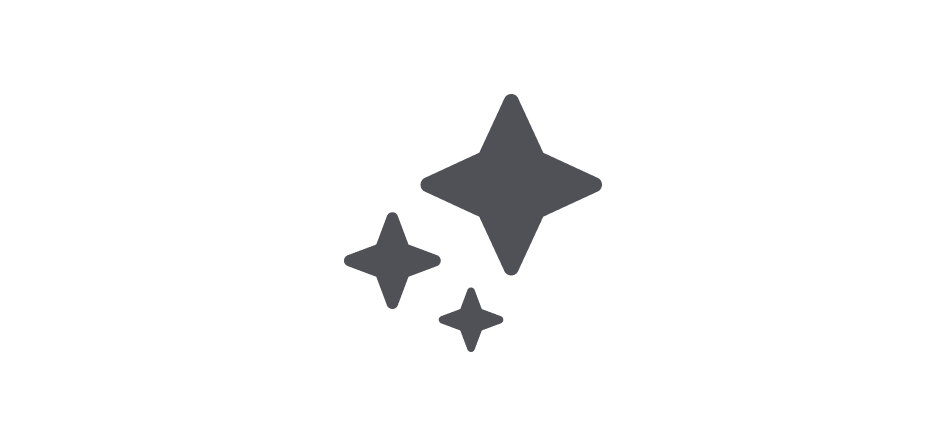 The sparkle icon is the most basic form of AI visual representation within our product.