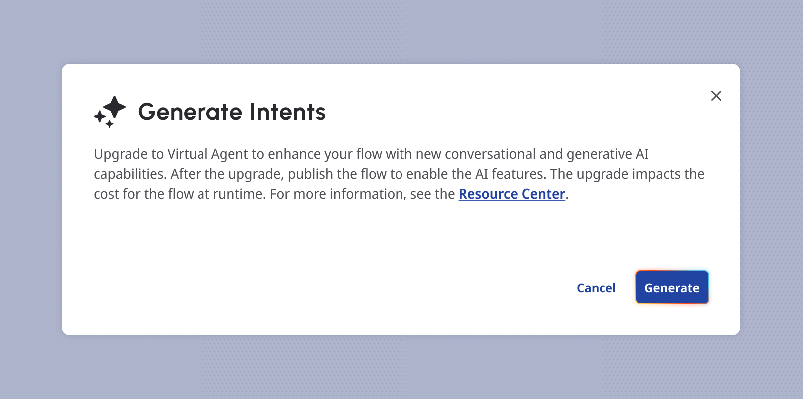 Modal with copilot icon beside the title.