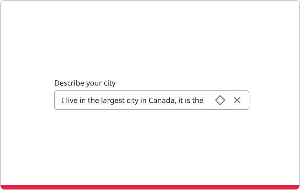 Text field for describing your city with a long answer.