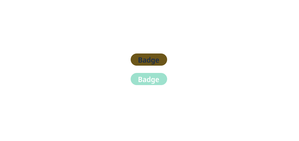 Not accessible badge colours and text.