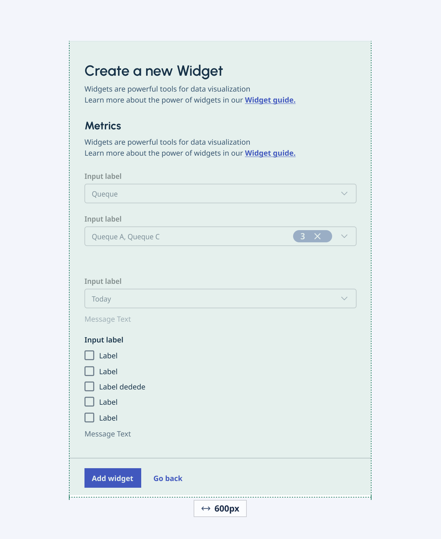 The recommended max width of a simple form.