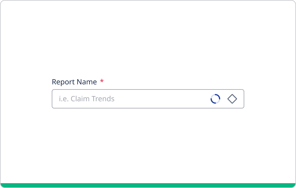 Text field with an example of a report name being 'claim trends'.