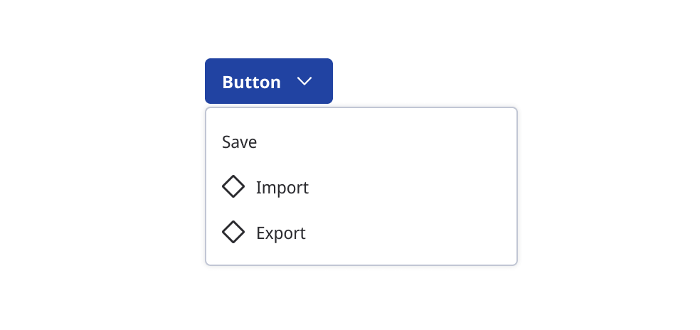 A multi-button with two dropdown items