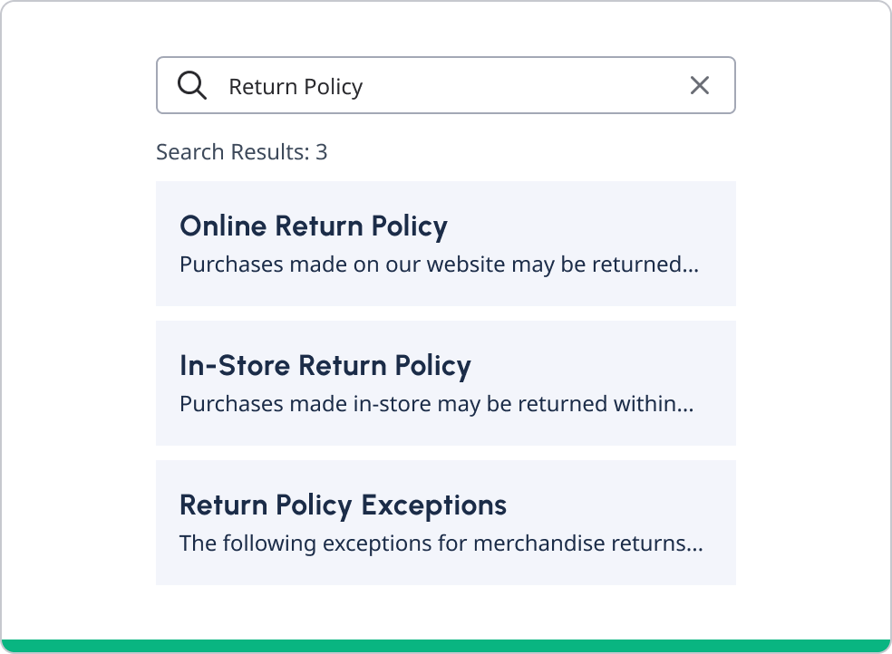 Standard search results are the articles filtered from the search words.