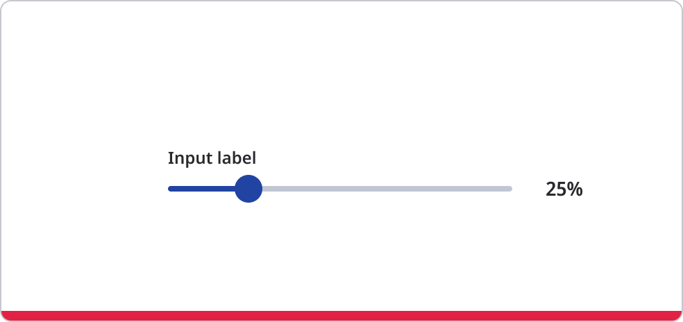 Range slider with label and value.