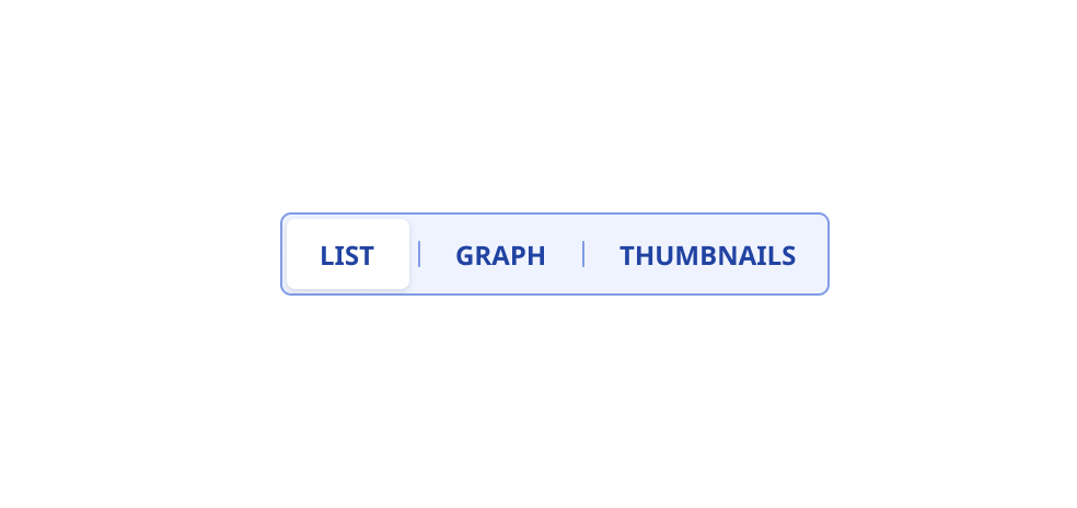 Segmented control with all capitalised options.