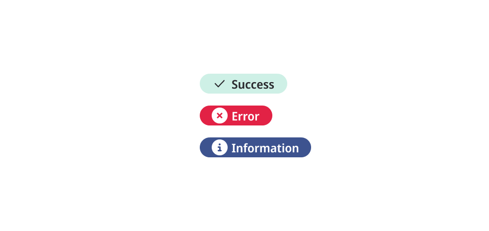 Badges using mixed semantic palettes. 
