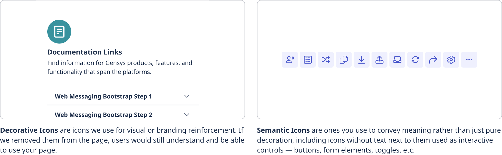 Types Icons example bar