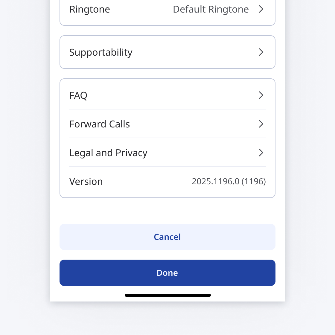 Mobile screen with button group and primary button as the last button in the group.