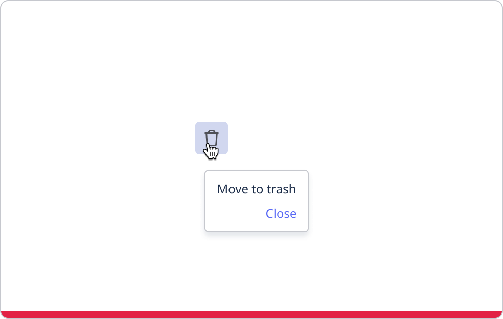 Button with a tooltip that reauires a dismiss action.