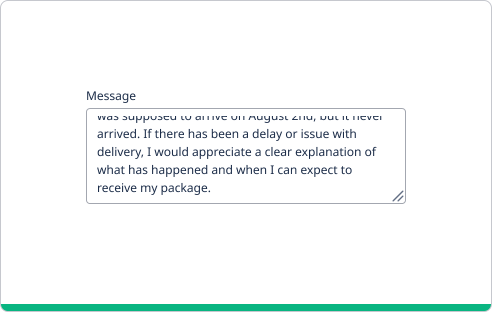 Text area with a paragraph.