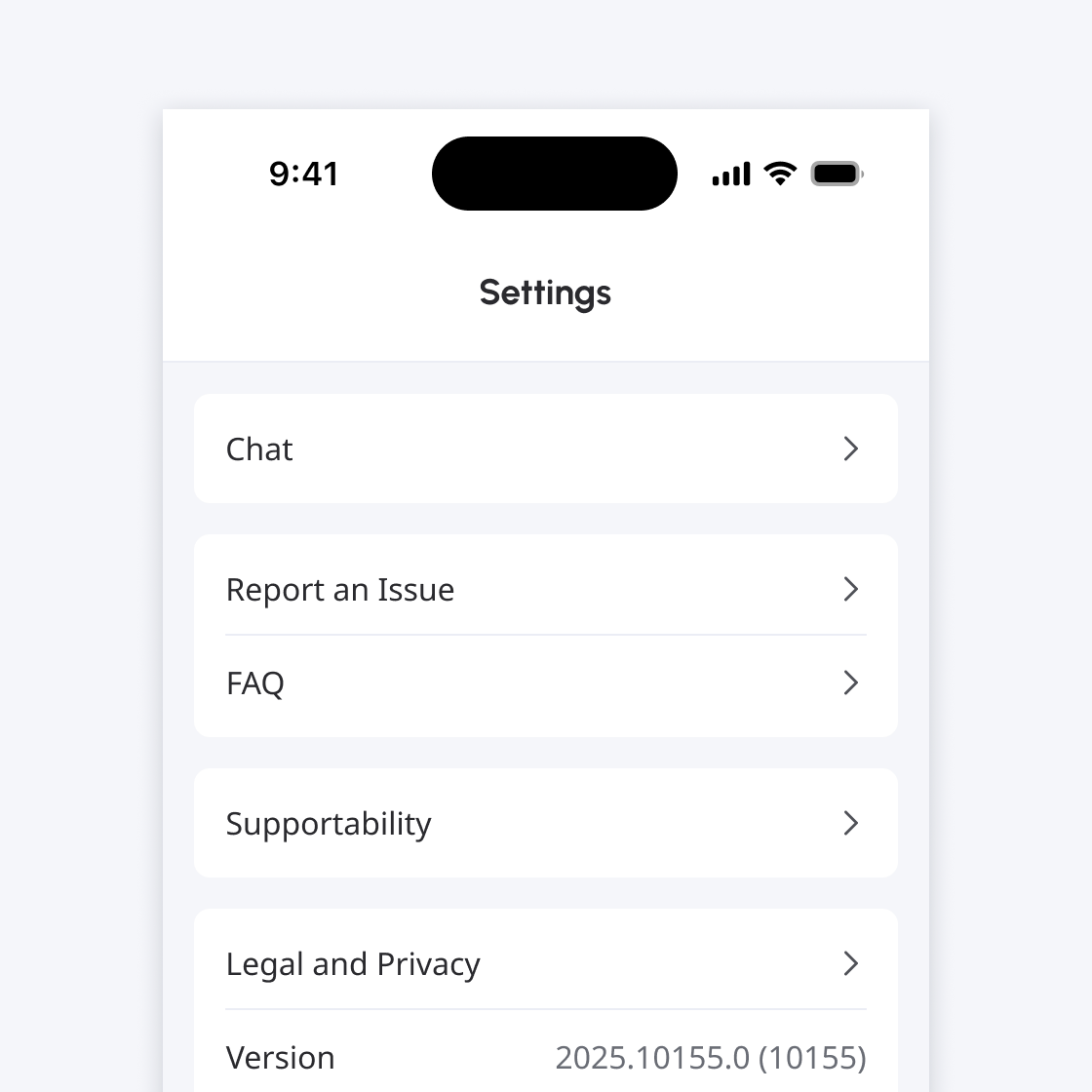 Top navbar with no action buttons.