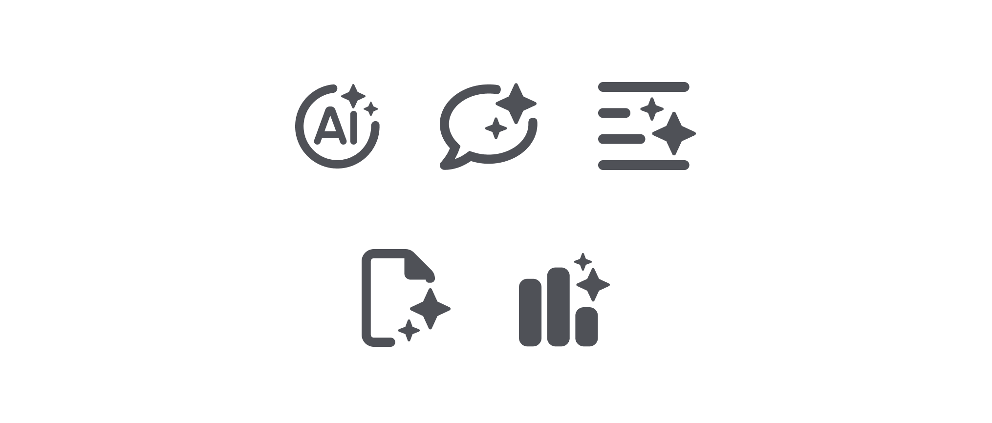 Different icons mixed with the sparkle.