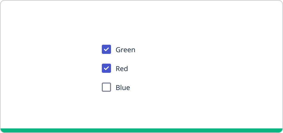Checkbox group with multiple options selected.