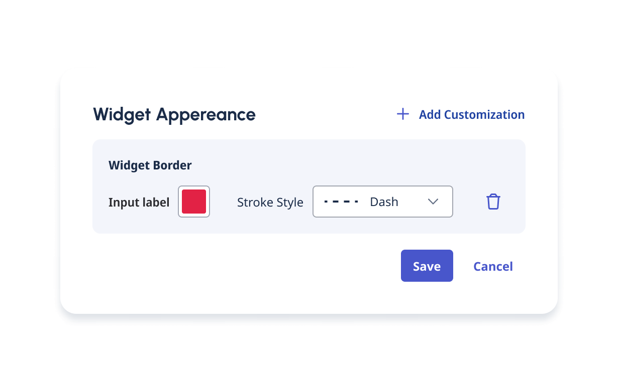 Color picker for widget border customization.