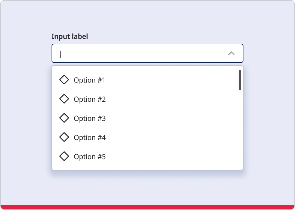 Dropdown field with multiple options.