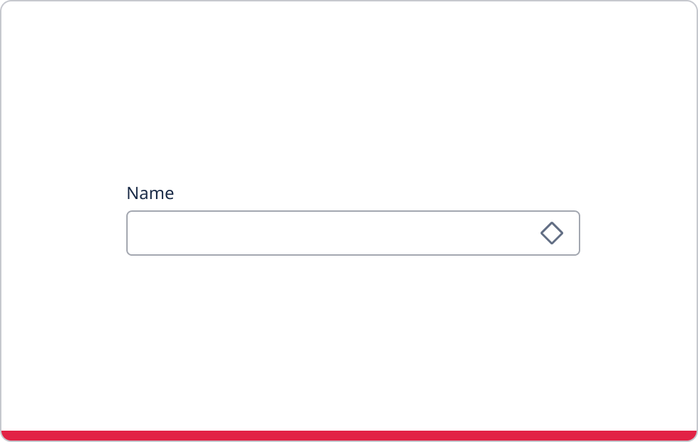 Text field labelled 'name'.
