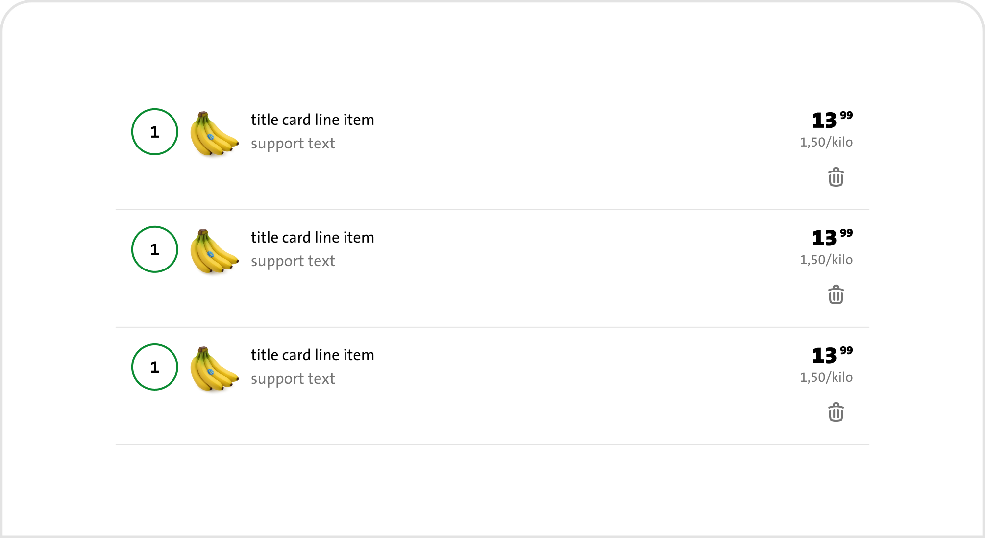Guidelines | Card line item | Made with Supernova