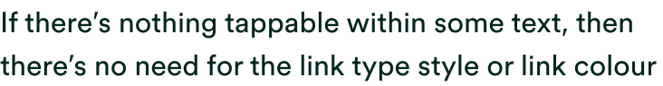 Non tappable text