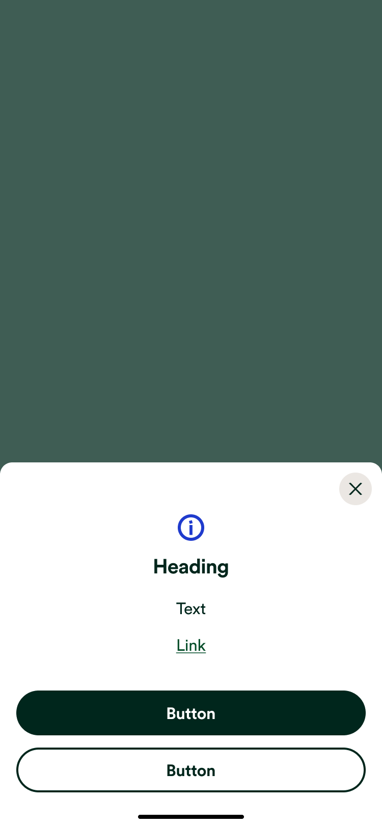 Text and action bottom sheet